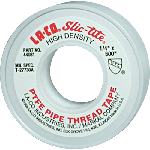Ruban &agrave; filetage en PTFE Slic-Tite, 1200" lo x 1/2" la, Blanc Cantin et fils