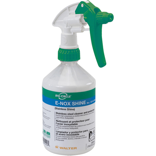 Nettoyant et protecteur de surface en acier inoxydable E-Nox Shine, 500 ml, Bouteille &agrave; g&acirc;chette Cantin et fils