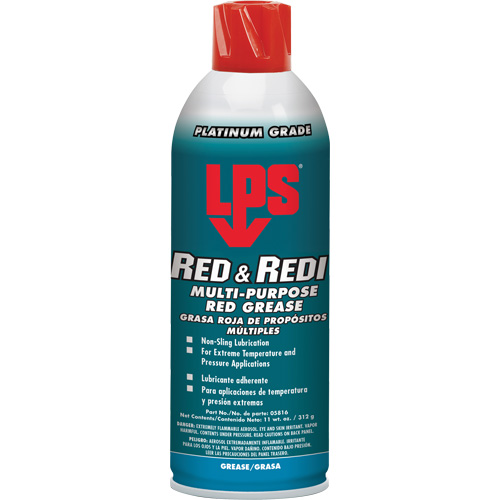 Red & Redi Multi-Purpose Red Grease, 16 oz., Aerosol Can Cantin et fils