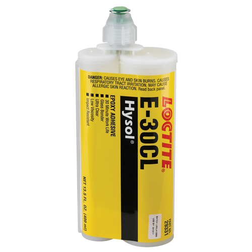E-30CL Glass Bonder Structural Adhesive, 200 ml, Dual Cartridge, Two-Part, Ultra Clear Cantin et fils
