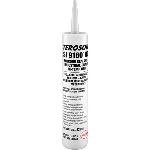 Teroson&reg; SI 9160 High Temperature Silicone Sealant, Cartridge, Red Cantin et fils
