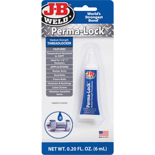 Perma-Lock Threadlocker, Blue, Medium, 6 ml, Tube Cantin et fils