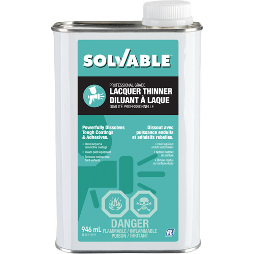 Diluant &agrave; lacque de calibre professionnel, Bidon rectangulaire, 946 ml Cantin et fils