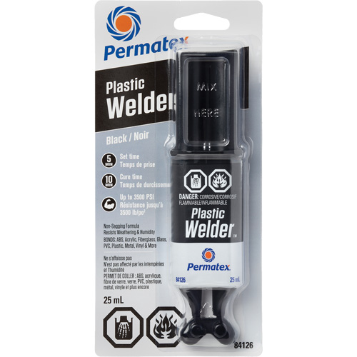 Colle &eacute;poxyde Plastic Welder, 25 ml, Seringue, Deux composants, Noir Cantin et fils