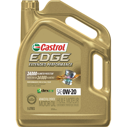 Huile pour moteur performance prolong&eacute;e 0W-20 Edge, 5 L, Cruche Cantin et fils