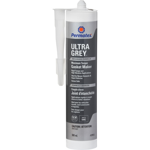 Compos&eacute; &agrave; joints de silicone RTV rigide pour couple &eacute;lev&eacute; Ultra Grey, Cartouche, Gris Cantin et fils