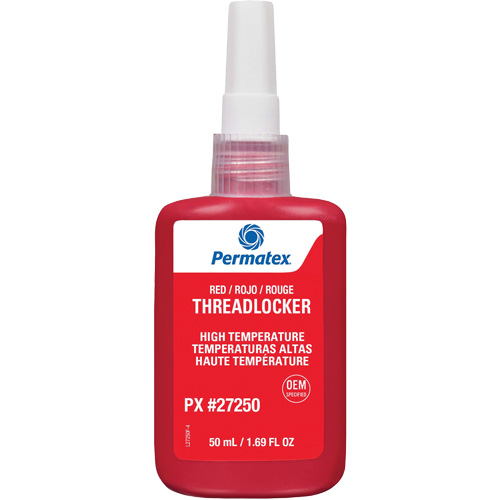 Adh&eacute;sif frein-filet pour temp&eacute;ratures &eacute;lev&eacute;es, Rouge, &eacute;lev&eacute;, 50 ml, Bouteille Cantin et fils