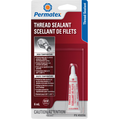 Scellant pour filetage haute temp&eacute;rature, Tube, 6 ml, -54° C - 204° C/-65° F - 400° F Cantin et fils