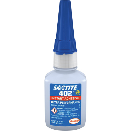 402 Instant Adhesive, Clear, Bottle, 20 g Cantin et fils