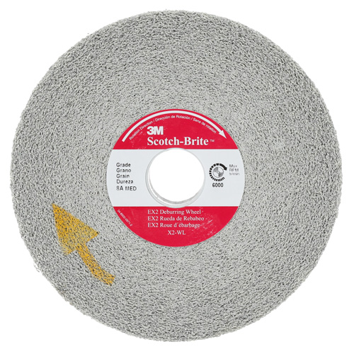 Meule d'&eacute;barbage EXL Scotch-Brite, 6" x 1", Arbre de 1"-8, 1, Oxyde d'aluminium Cantin et fils
