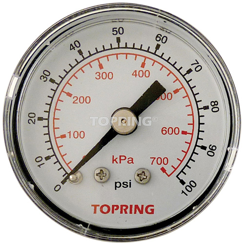 Pressure Gauge, 1-1/2" , 0 - 100 psi, Back Mount, Analogue Cantin et fils
