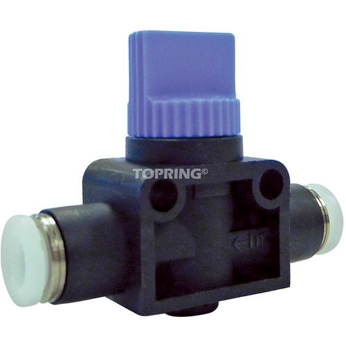 2-Way Straight Union Miniature Hand Valve, 1/4" NPT Air Inlet, 1/4" NPT Outlet, 150 PSI Cantin et fils