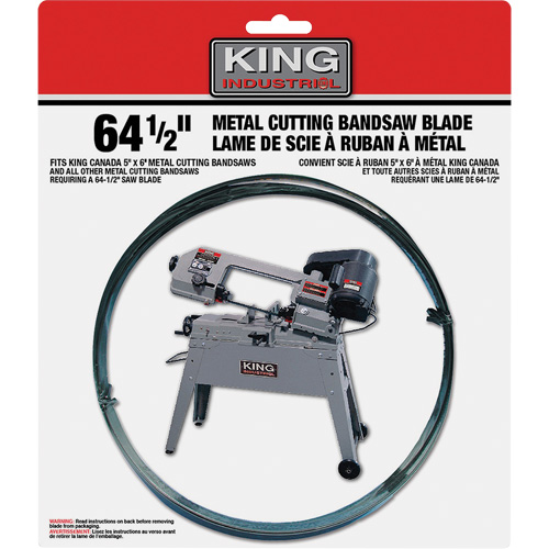 Bandsaw Metal Blade, Carbon Steel, 64-1/2" L x 1/2" W x 0.025" Thick, 24 TPI Cantin et fils