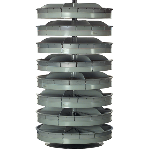 Rotabin&reg; Storage Units, 500 lbs. Capacity per Level, 8 Level, 66" H x 34" Dia. Cantin et fils