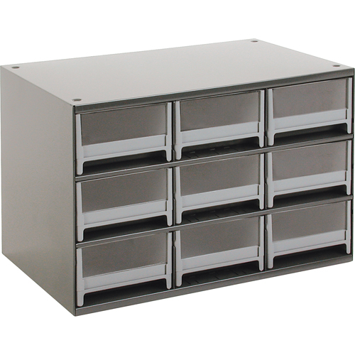 Modular Parts Cabinets, Steel, 9 Drawers, 17" x 10-9/16" x 3-1/16", Grey Cantin et fils