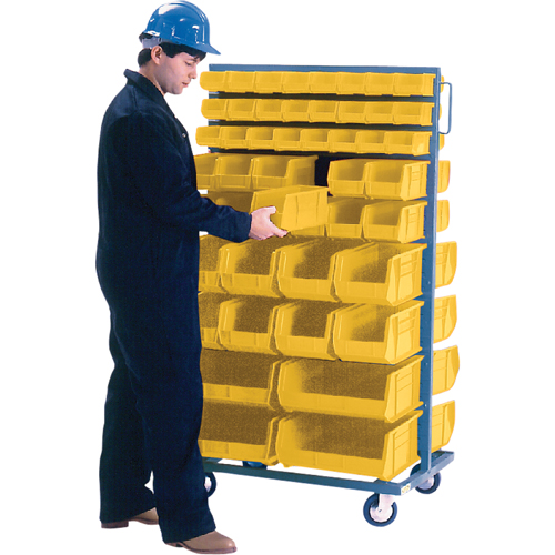 Double-Sided Mobile Bin Rack, Double-sided, 96 bins, 36" W x 24" D x 63" H Cantin et fils