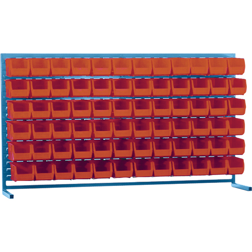 Louvered Rack with Bins, 72 Bins, 72" W x 15" D x 40" H Cantin et fils