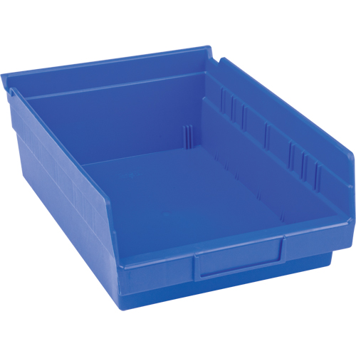 Plastic Shelf Bins, 8-3/8" W x 4" H x 11-5/8" D, Blue, 15 lbs. Capacity Cantin et fils