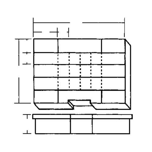 Compartment Case, Plastic, 24 Slots, 15-1/2" W x 11-3/4" D x 2-1/2" H, Grey Cantin et fils