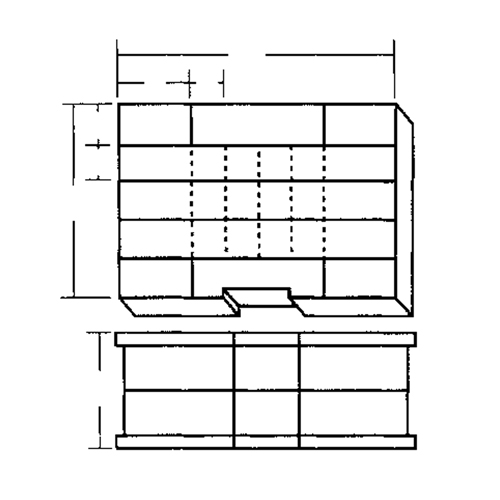 Compartment Case, Plastic, 48 Slots, 15-1/2" W x 11-3/4" D x 5" H, Grey Cantin et fils