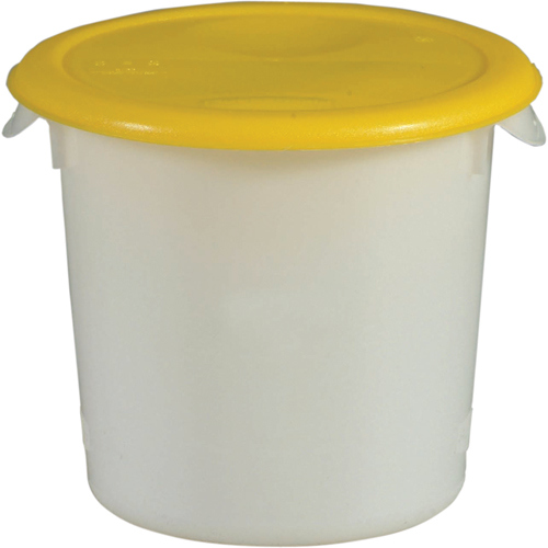 Round Storage Containers, 7-4/5" H x 8-1/2" D, 3.79 L Capacity, White Cantin et fils