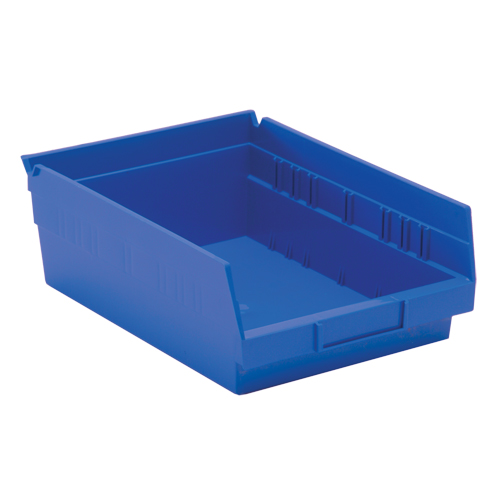 Shelf Bins, 8-3/8" W x 4" H x 11-5/8" D, Blue, 30 lbs. Capacity Cantin et fils