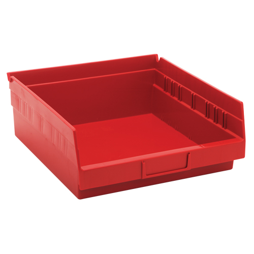 Shelf Bins, 11-1/8" W x 4" H x 11-5/8" D, Red, 30 lbs. Capacity Cantin et fils