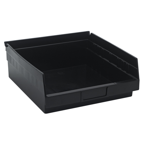 Economy Shelf Bin, 11-1/8" W x 4" H x 11-5/8" D, Black Cantin et fils