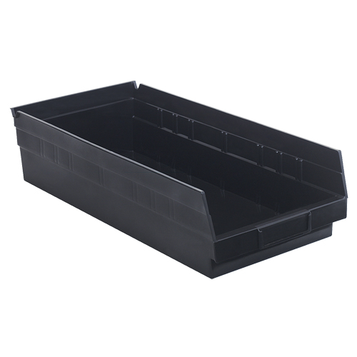 Economy Shelf Bin, 8-3/8" W x 4" H x 17-7/8" D, Black Cantin et fils