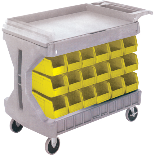 Pro Cart With Yellow Bins, Double-sided, 36 bins, 45-5/18" W x 24" D x 34-3/4" H Cantin et fils