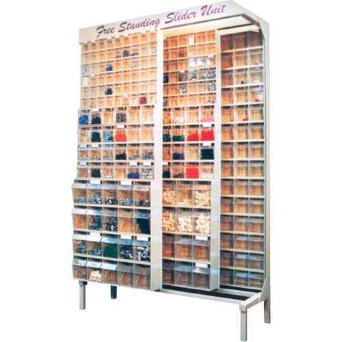 Free Standing Slider System, 48" W x 18" D x 77" H, 56 Bins Cantin et fils