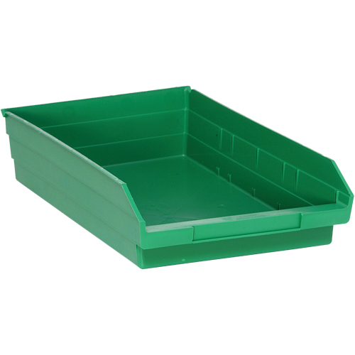 Shelf Bins, 11-1/8" W x 4" H x 17-7/8" D, Green, 40 lbs. Capacity Cantin et fils