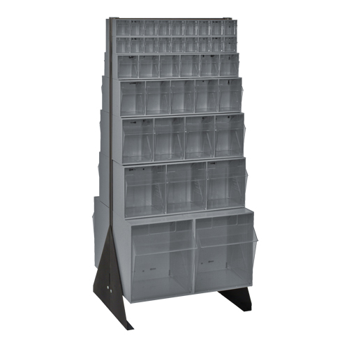 Support pour bacs basculants, 23-5/8" la x 16" p x 52" h, 76 tiroirs Cantin et fils
