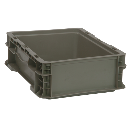Contenant pliable et empilable, 15" la x 12" p x 5" h, Gris Cantin et fils