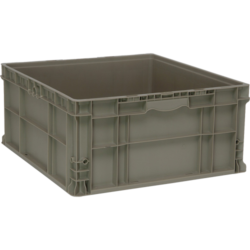 Contenant empilable, 22,5" la x 22,5" p x 11" h, Gris Cantin et fils