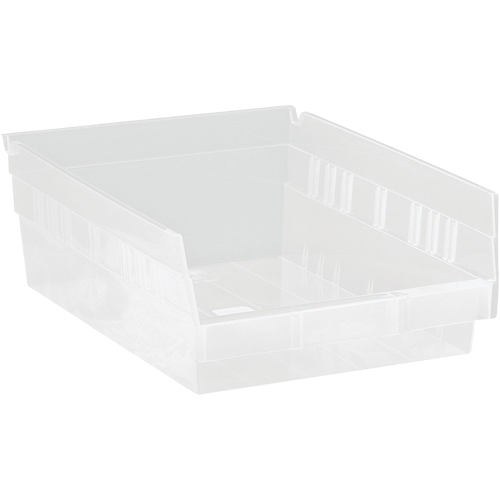 Shelf Bins, 8-3/8" W x 4" H x 11-5/8" D, Clear, 30 lbs. Capacity Cantin et fils