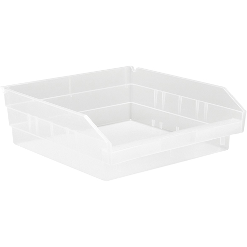 Shelf Bins, 11-1/8" W x 4" H x 11-5/8" D, Clear, 30 lbs. Capacity Cantin et fils