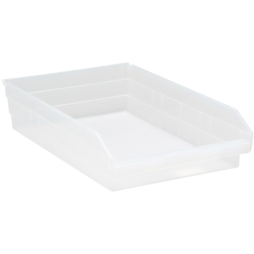 Shelf Bins, 11-1/8" W x 4" H x 17-7/8" D, Clear, 40 lbs. Capacity Cantin et fils