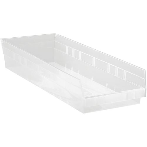 Shelf Bins, 8-3/8" W x 4" H x 23-5/8" D, Clear, 50 lbs. Capacity Cantin et fils