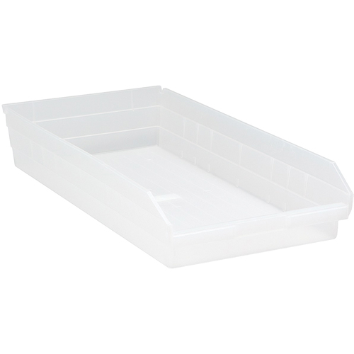 Shelf Bins, 11-1/8" W x 4" H x 23-5/8" D, Clear, 50 lbs. Capacity Cantin et fils