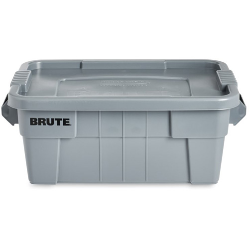 Brute Storage Tote with Lid, 27.88” D x 16.5” W x 10.7" H, 112 llbs. Capacity, Grey Cantin et fils