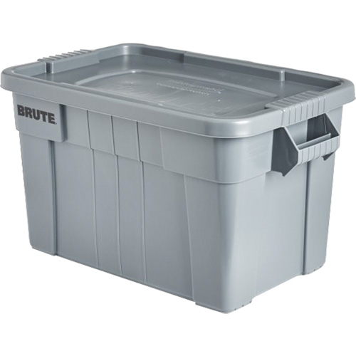 Bac de stockage Brute avec couvercle, 27,88” p x 17,38” la x 15,13” h, Capacit&eacute; 160 lb, Gris Cantin et fils