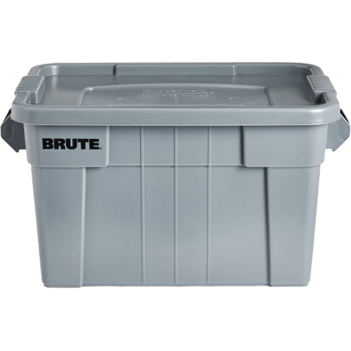 Bac de stockage Brute avec couvercle, 27,88” p x 17,38” la x 15,13” h, Capacit&eacute; 160 lb, Gris Cantin et fils