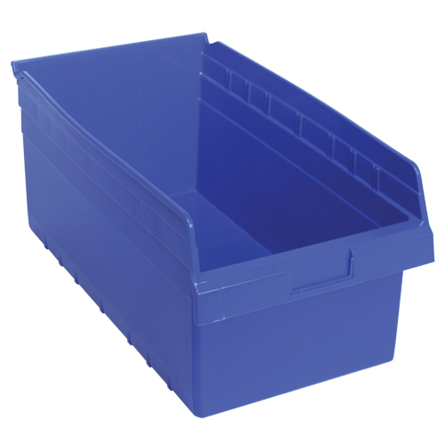 Store-Max Shelf Bins, 11-1/8" W x 8" H x 17-7/8" D, Blue, 56 lbs. Capacity Cantin et fils