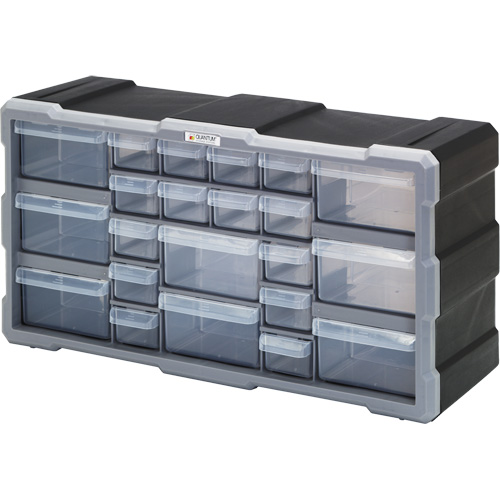 Armoire &agrave; tiroir, Plastique, 22 tiroirs, 19-1/2" x 6-1/4" x 10", Noir Cantin et fils