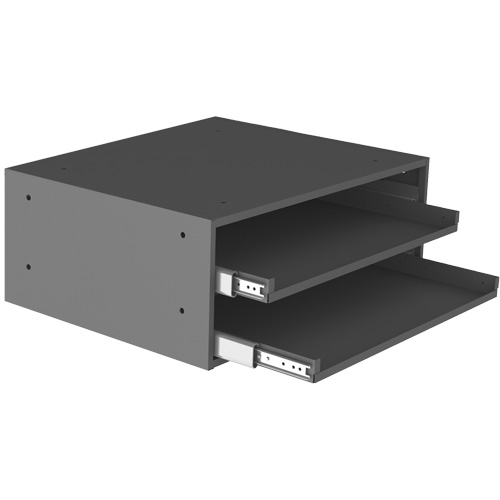 Grande glissi&egrave;re de stockage pour armoire &agrave; compartiments, Acier, 2 compartiments, 20" la x 15-15/16" p, 8-3/16" h, Gris Cantin et fils