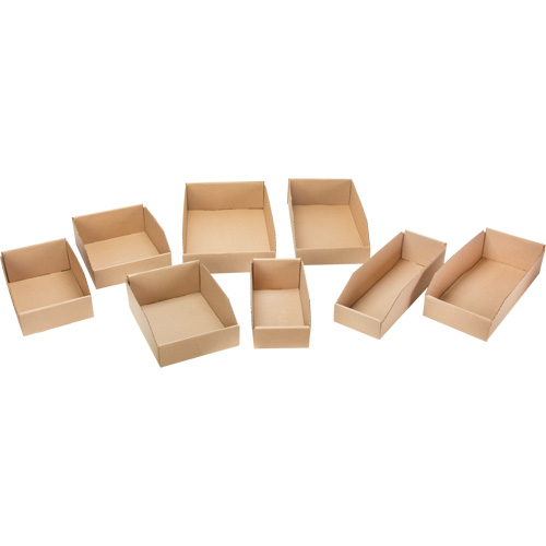 Boîtes profondes en carton ondul&eacute;, 3-3/4" la x 17-1/4" p x 4-1/2" h, Beige Cantin et fils