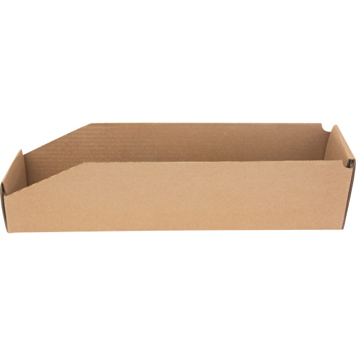 Boîtes profondes en carton ondul&eacute;, 3-3/4" la x 17-1/4" p x 4-1/2" h, Beige Cantin et fils