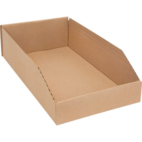 Boîtes profondes en carton ondul&eacute;, 9-3/4" la x 17-1/4" p x 4-1/2" h, Beige Cantin et fils