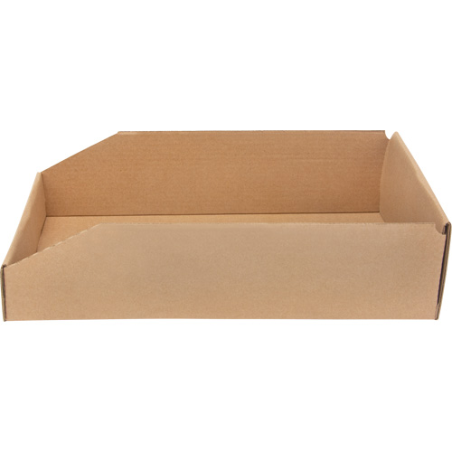 Boîtes profondes en carton ondul&eacute;, 9-3/4" la x 17-1/4" p x 4-1/2" h, Beige Cantin et fils